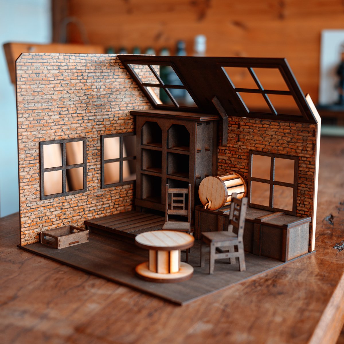 ドールハウスの家具セット Amazon | ピンクの木製ドールハウス 家具セット 女の子用 高さ3