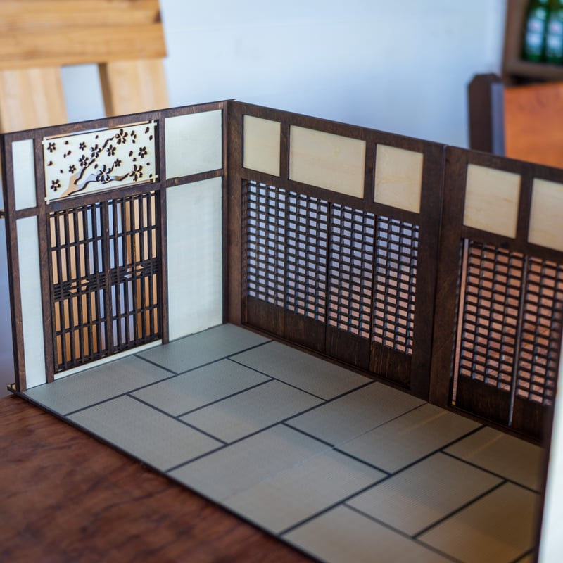 春のミニチュア祭り 1/10スケール和風ドールハウス左右セット 奥