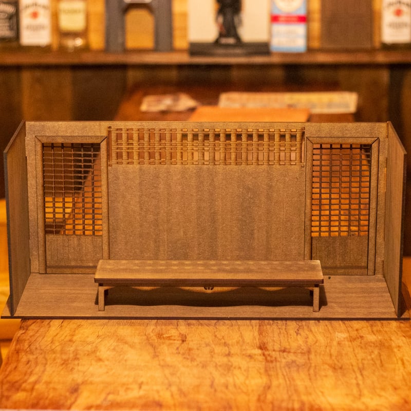 1/10スケール和風ドールハウス大広間茶色壁 拡張 家具セット | kkcompany
