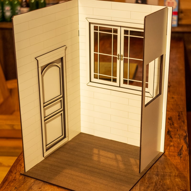 □ドールハウス□12分の1 建具の無い部屋(白色壁紙/白色)生地 □ドールハウス□12分の1 建具の無い部屋(白色壁紙/白色)生地