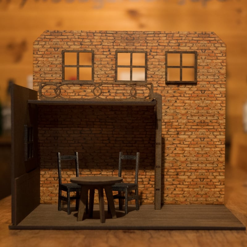 【セール】ペイント＊マグネット式ドールハウス＊ハンドメイド＊レンガ壁 マグネット式【ピンク/ブラウン】ドールハウス＊ハンドメイド