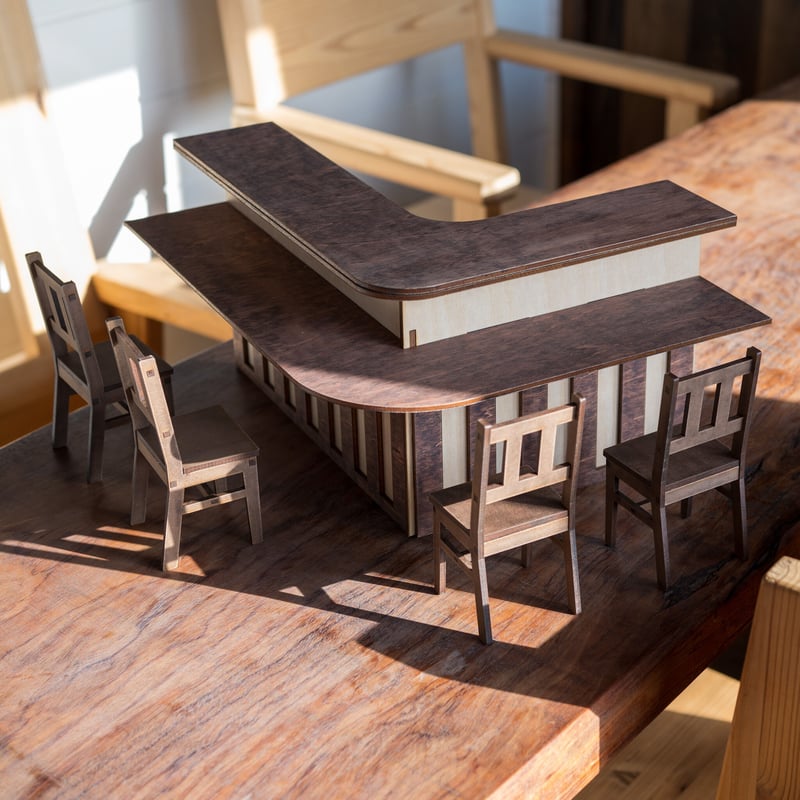 1/6スケールミニチュア家具居酒屋カウンター椅子セット 3台限定