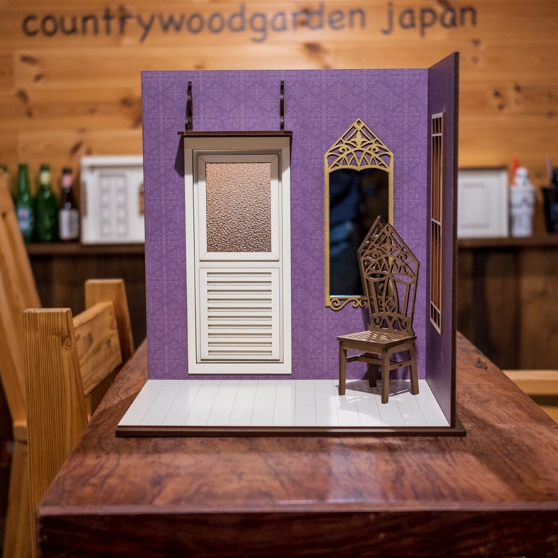 1/6スケールドールハウス洋館いい感じのパープルの壁紙 | kkcompany