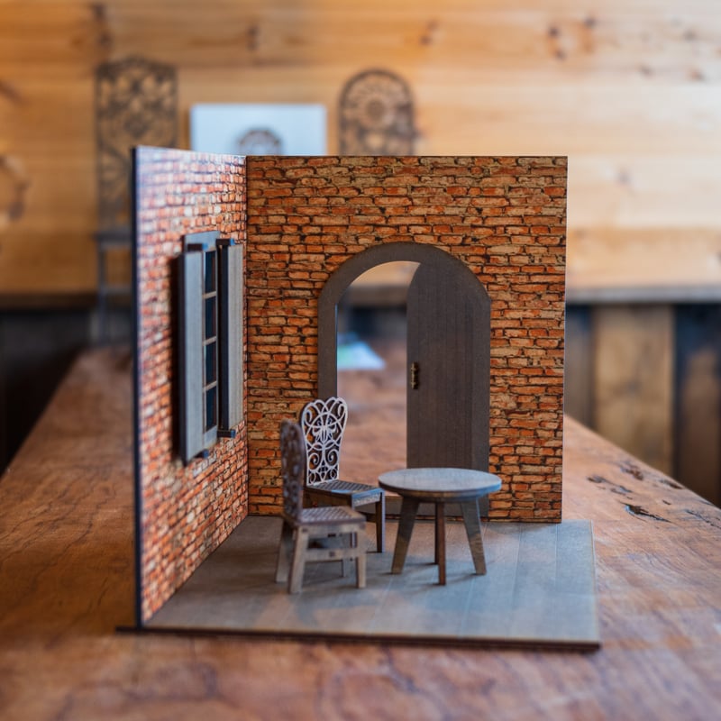 1/10スケールドールハウスレンガ壁パターン2 家具セット | kkcompany