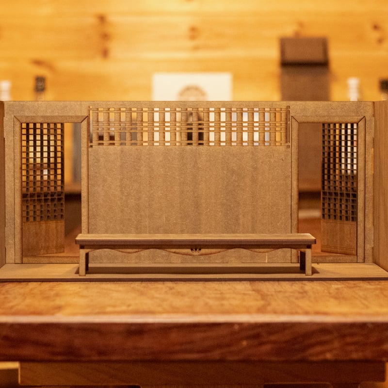 1/10スケール和風ドールハウス大広間茶色壁 拡張 家具セット | kkcompany