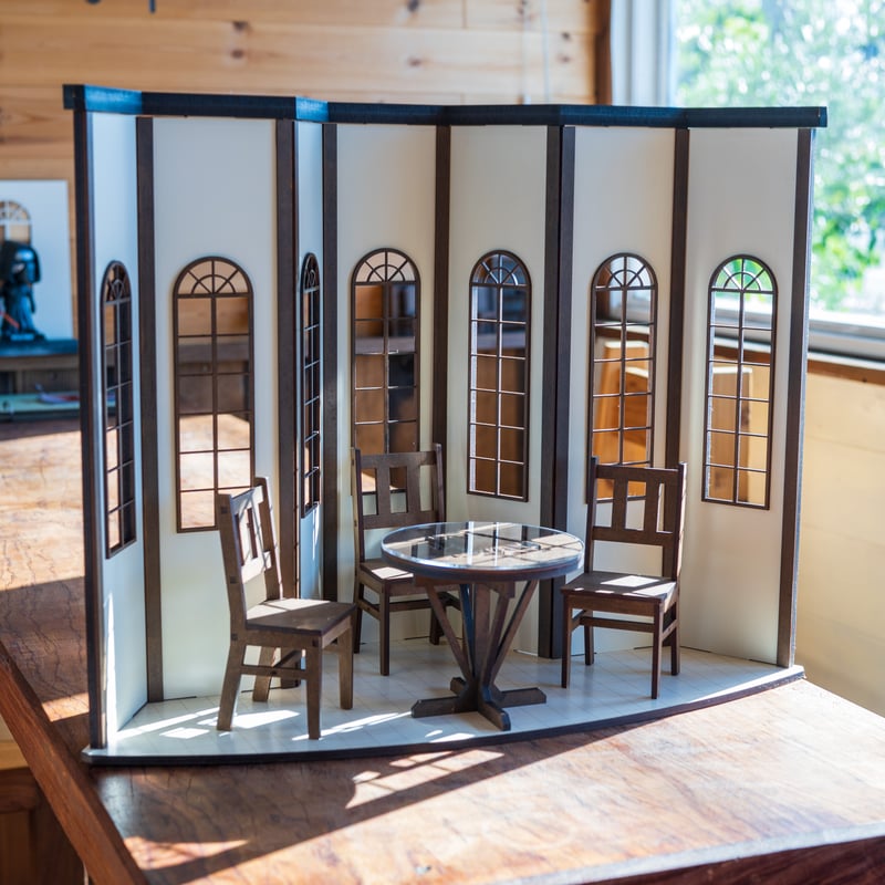 1/6スケールドールハウス純喫茶窓際席ゴージャスタイプ 家具セット