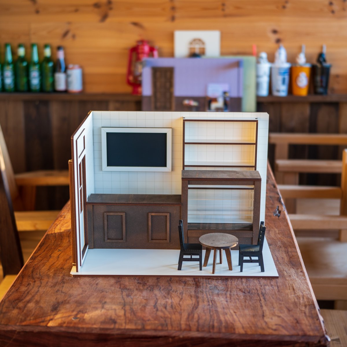 イチゴのカフェカーテン コラージュ のれん ミニチュア ドールハウス