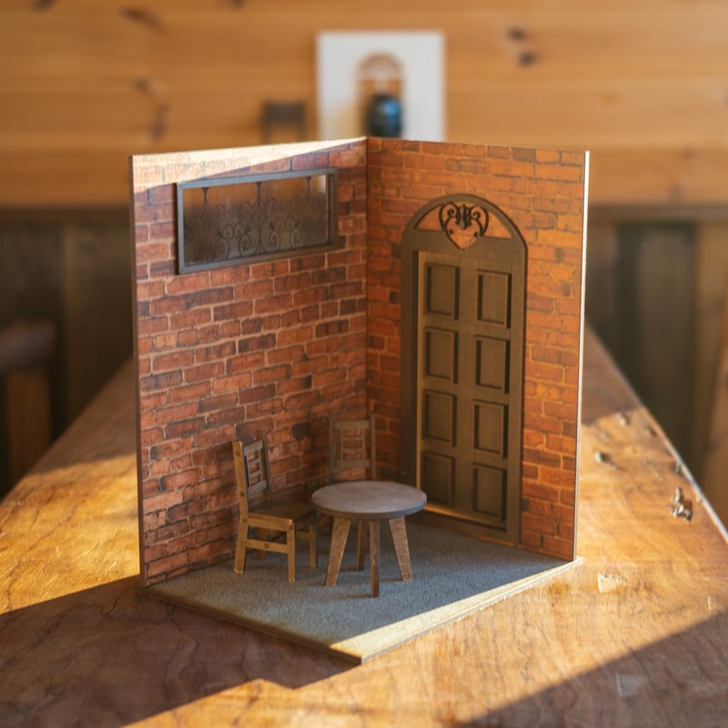 1/10スケールドールハウスレンガ風壁1家具セット | kkcompany