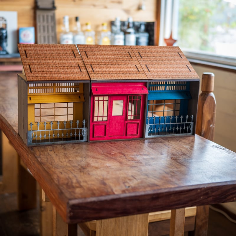 ちびスケールドールハウス 【ちび洋風街並み 3点セットと屋根