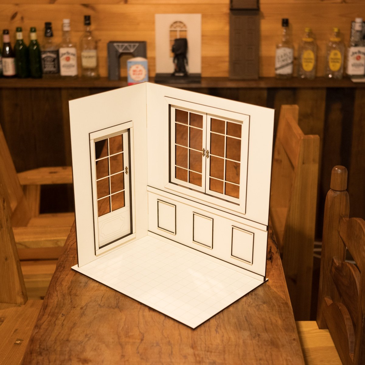 □ドールハウス□12分の1 硬い 建具の無い部屋(白色花柄 □ドールハウス□12分の1 硬い 建具の無い部屋(白色花柄