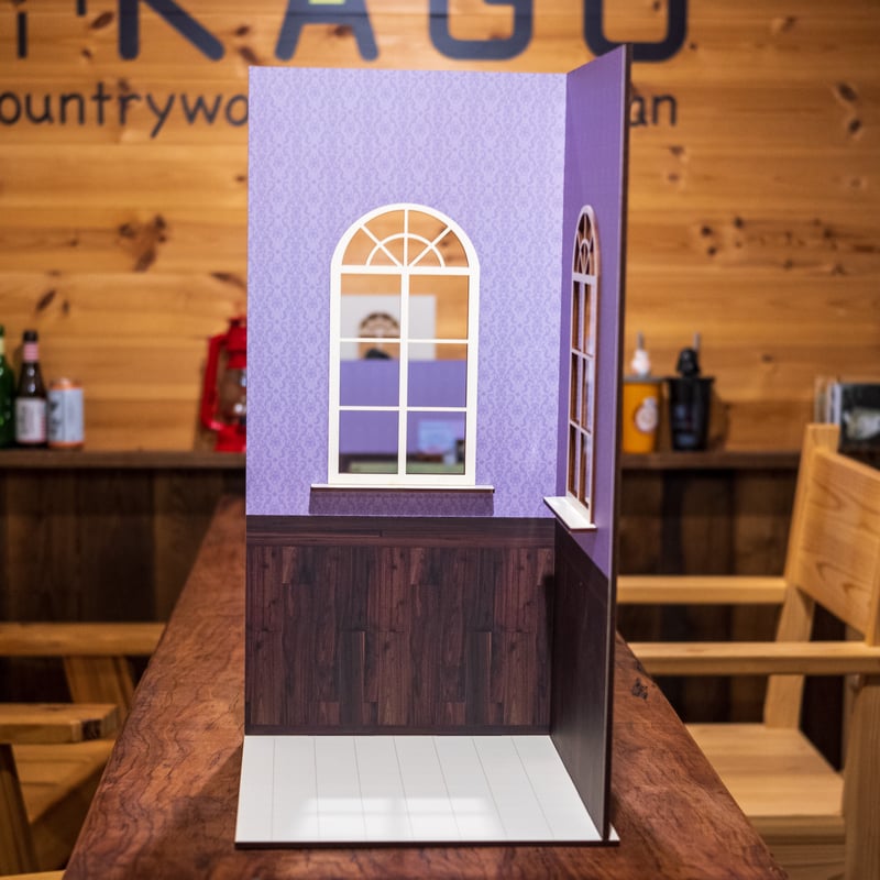 ドールハウス完成品オーダー。小さなおうち。二点セット青、紫 ちびスケールドールハウス 【ちび和風街並みフルセット最上級モデル