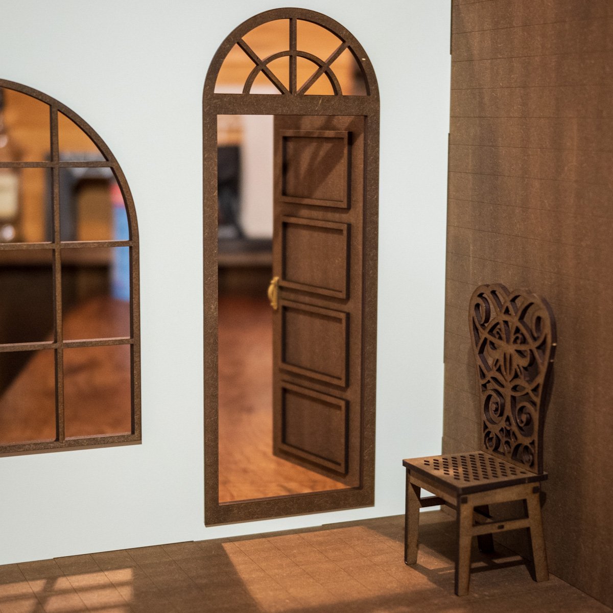 ドールハウス　両開き扉のブラックなお部屋 ドールハウス 両開き扉のブラックなお部屋