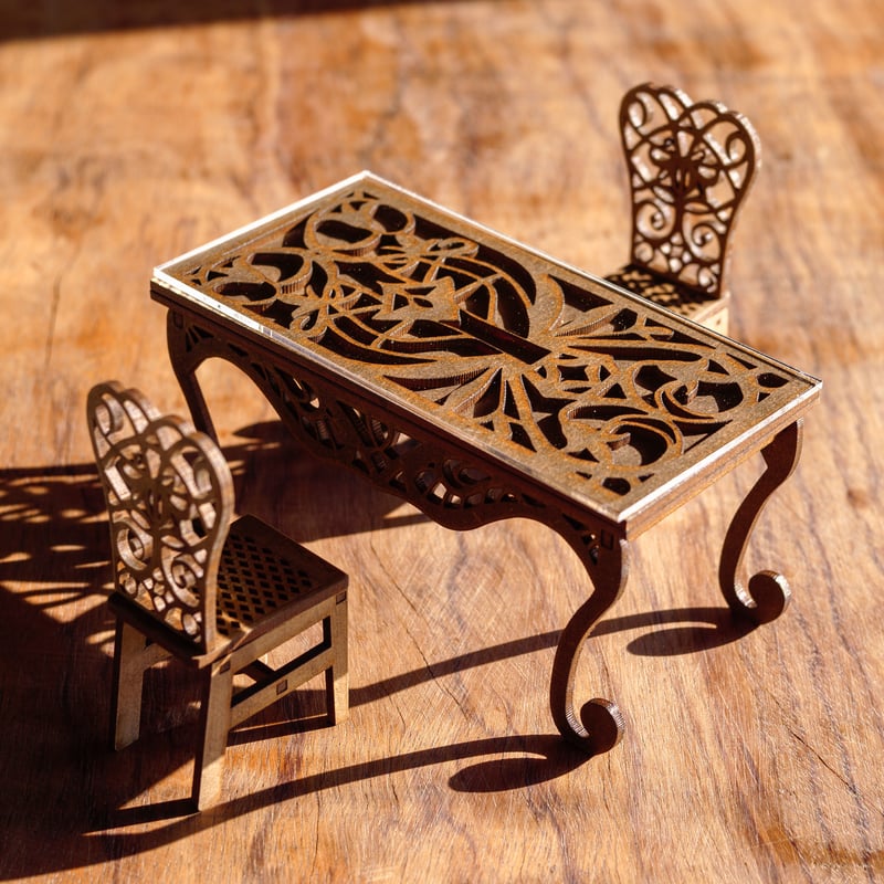 エインズレイ　ミニチュア　家具 1/10スケールミニチュア家具 アンティークガラステーブル風