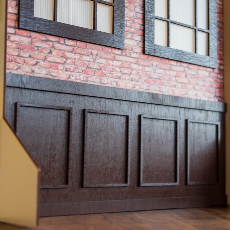 1/3スケールドールハウス簡単背景レンガ窓タイプ | kkcompany