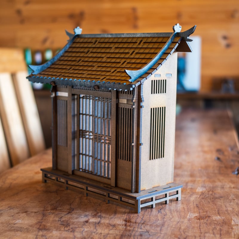 1/10スケール和風ドールハウス和の建物その四 ワイド瓦屋根