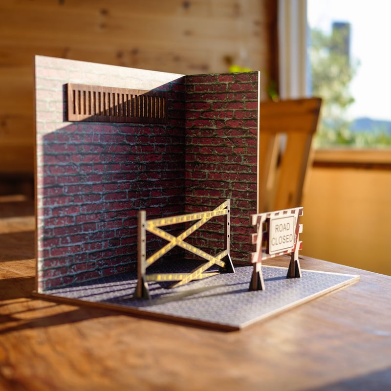 ドールハウス　マンハッタン裏路地 1/10スケールドールハウスレンガの背景裏路地1 | kkcompany