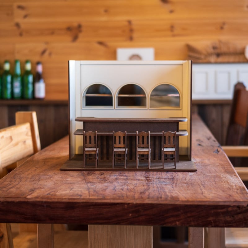 1/10スケールドールハウスバーカウンターと家具セット | kkcompany