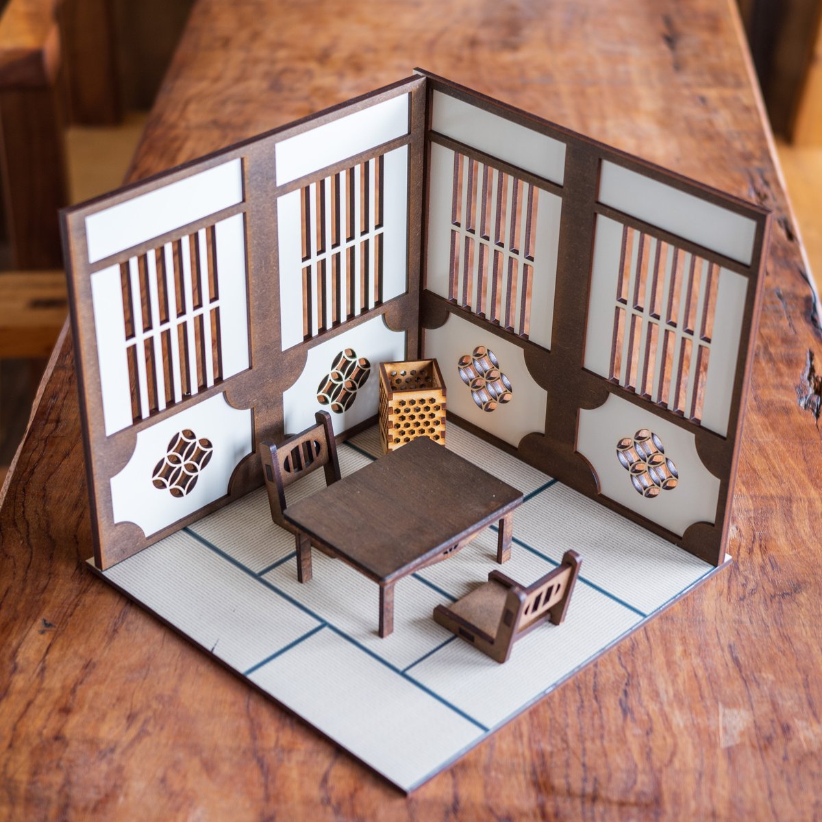 1/10スケール和風ドールハウス日本間 白壁 家具セット | kkcompany 1/10スケール和風ドールハウス日本間 白壁 家具セット | kkcompany