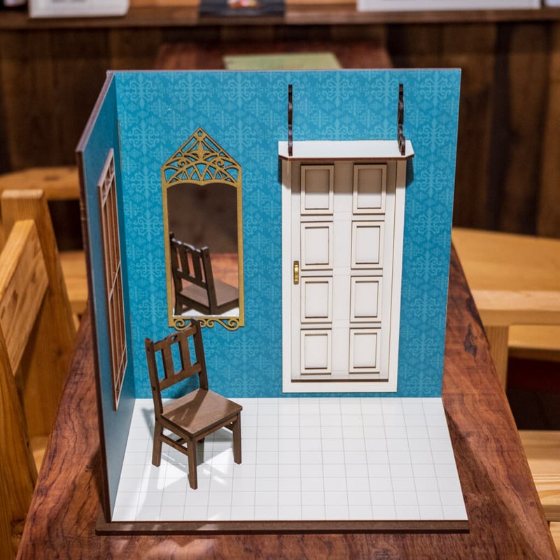 1/6スケールドールハウス洋館いい感じのブルー壁紙 | kkcompany