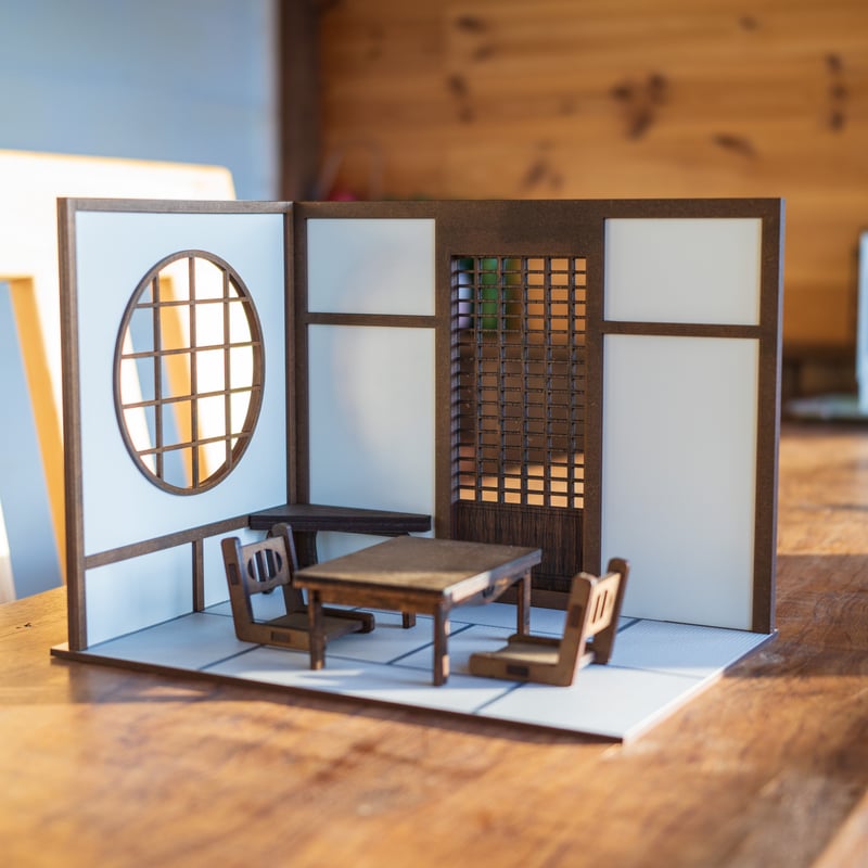 1/10スケール和風ドールハウス座敷扉 家具セット | kkcompany