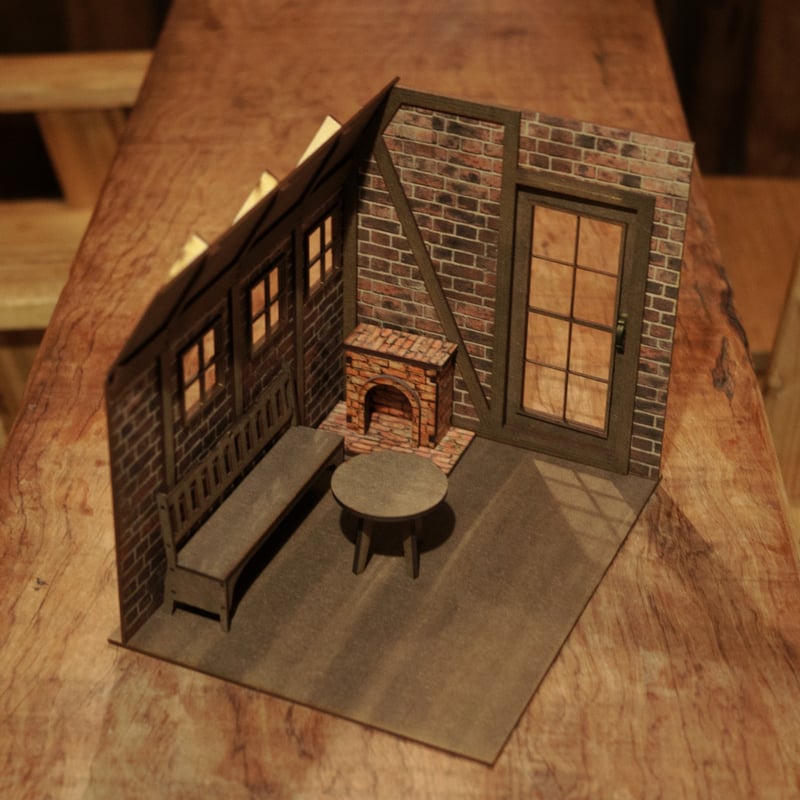 スプリングセール！ 1/10スケールドールハウス古いレンガ壁の