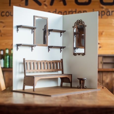 ドールハウス】☆honeyard☆1/6ソファ＆オットマン(黒)