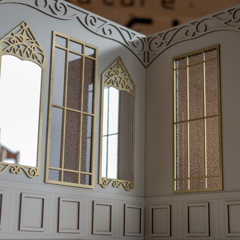 オールドール2001キャンペーン　リゾートアートミラー オーダーメイド クリア&ブルーワイドミラーワンオフ製作[cCc