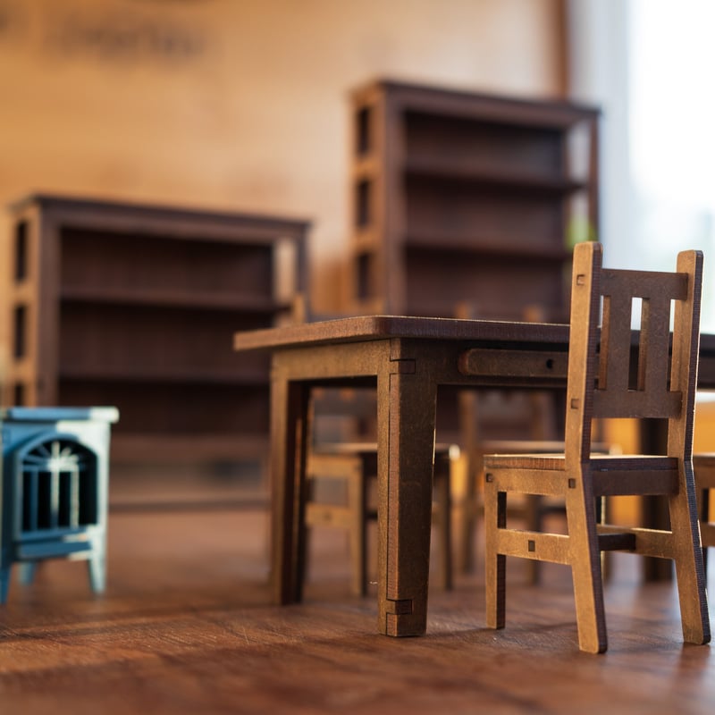 ミニチュア家具　ミニチュアショコラティエ家具セット 1/10スケールミニチュア4点家具セット | kkcompany