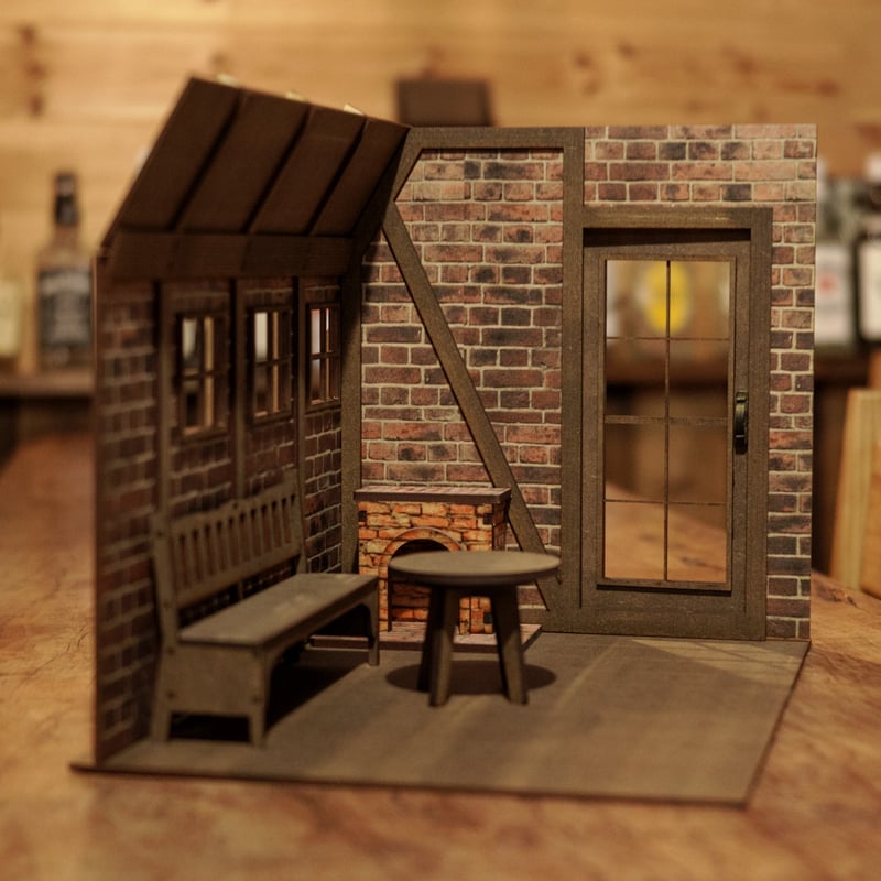 【セール】ペイント＊マグネット式ドールハウス＊ハンドメイド＊レンガ壁 ペイント＊マグネット式ドールハウス＊ハンドメイド＊レンガ壁