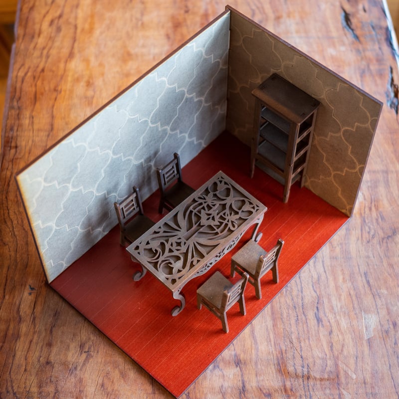 1/10スケールドールハウス 直接印刷タイプ ダイニングルーム | kkcompany