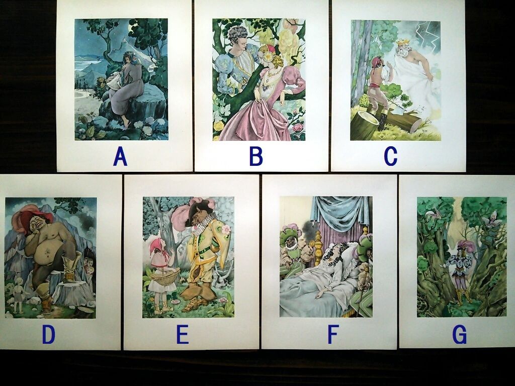 シャルル・ペローの童話集　別刷挿絵12枚　ウンベルト・ブルネレスキ　アンティーク fit=scale-down,w=1200