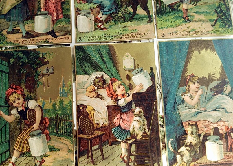 アンティーク赤ずきんちゃん♡他たっぷりのクロモス貼り大盤サイズアルバム冊子 アンティーク赤ずきんちゃん♡他たっぷりのクロモス貼り大盤サイズ