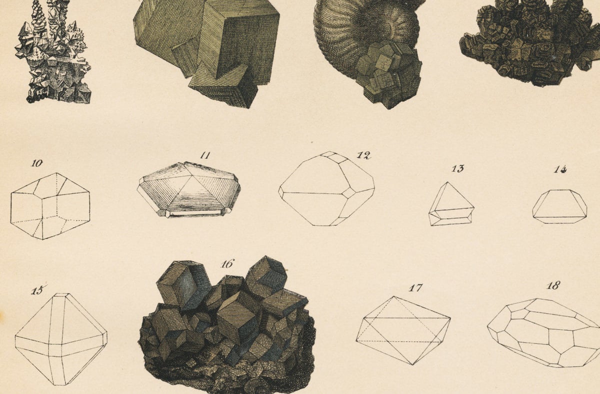 1878年鉱物画④＜ドイツ＞◇ アンティーク・クロモリトグラフ | Astro