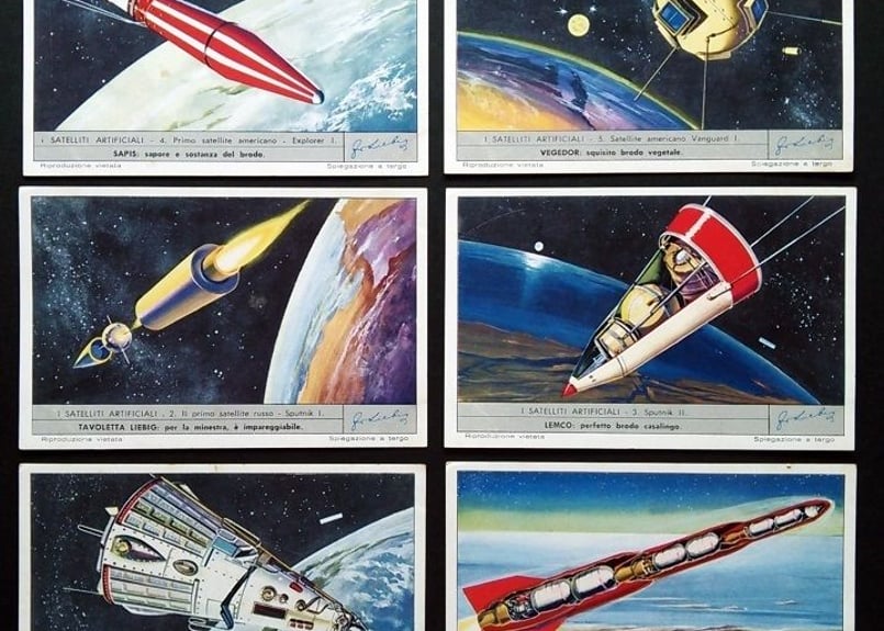 1960年 LIEBIG◇人工衛星6種アンティーク・ビンテージカード | Astro