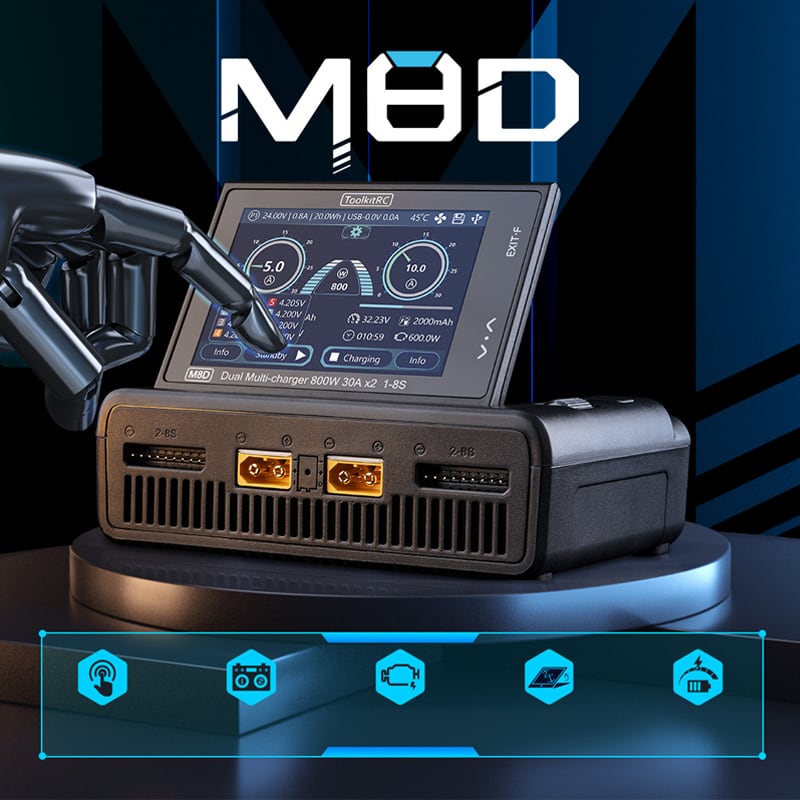 TK13000 ToolkitRC M8D Touch Charger | RCnet Aut