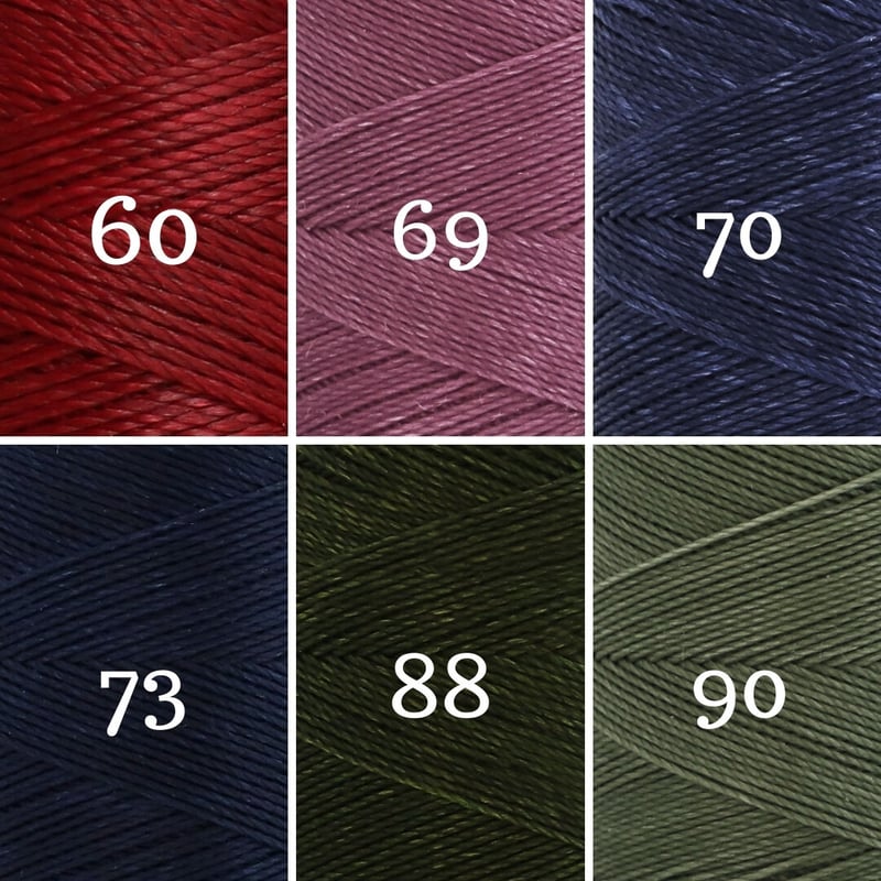 642    ＊蝋引きタグmix LINHASITA社製ワックスコード＜取り扱い61色＞ 0.75mm