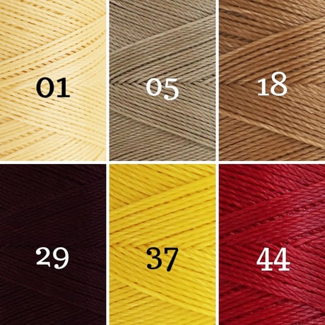 【20m小巻】LINHASITA社製ワックスコード＜取り扱い60色＞　0.75mm （ロウビキ紐　蝋引き紐　waxcord）｜お好きな3色セット