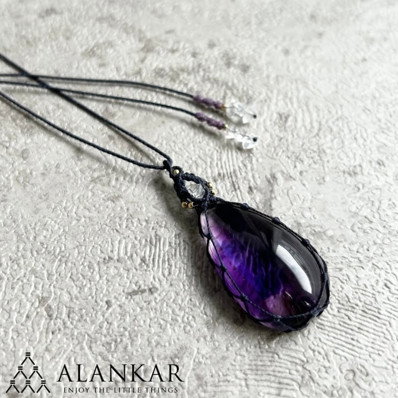 SALE！アメジストエレスチャル 高品質 ペンダント！ No1872 アメシストエレスチャル＆ハーキマー水晶＜ペンダント＞ | ALANKAR