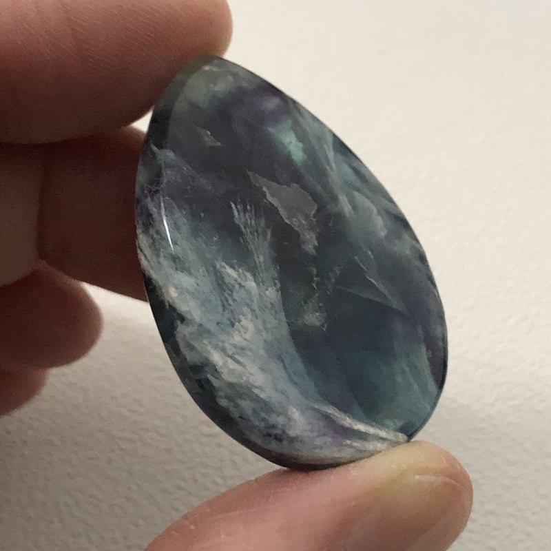 エンジェルフェザーフローライト　カボション 動画】エンジェルフェザーフローライト グリーン カボション 1個