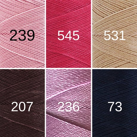 【20m小巻】LINHASITA社製ワックスコード＜取り扱い18色＞　0.35mm （ロウビキ紐　蝋引き紐　waxcord）｜お好きな3色セット