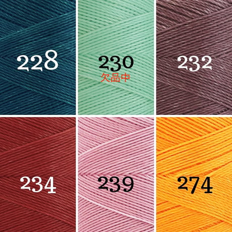 【20m小巻】LINHASITA社製ワックスコード＜取り扱い60色＞　0.75mm （ロウビキ紐　蝋引き紐　waxcord）｜お好きな3色セット
