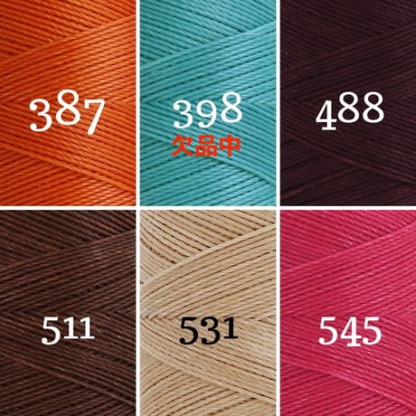 【20m小巻】LINHASITA社製ワックスコード＜取り扱い60色＞　0.75mm （ロウビキ紐　蝋引き紐　waxcord）｜お好きな3色セット