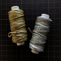 【20m小巻】LINHASITAワックスコード＜Total Metal＞OURO（金）とPRATA（銀） LINHASITA社製 1mm （ロウビキ紐　蝋引き紐　waxcord）