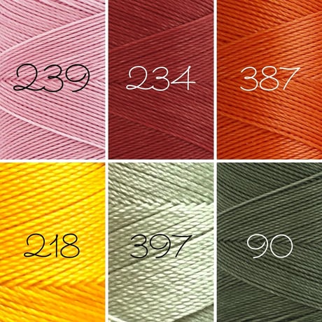 LINHASITA社製ワックスコード＜取り扱い38色＞　0.5mm （ロウビキ紐　蝋引き紐　waxcord）｜お好きな3本セット