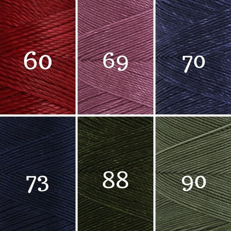 【20m小巻】LINHASITA社製ワックスコード＜取り扱い60色＞　0.75mm （ロウビキ紐　蝋引き紐　waxcord）｜お好きな3色セット