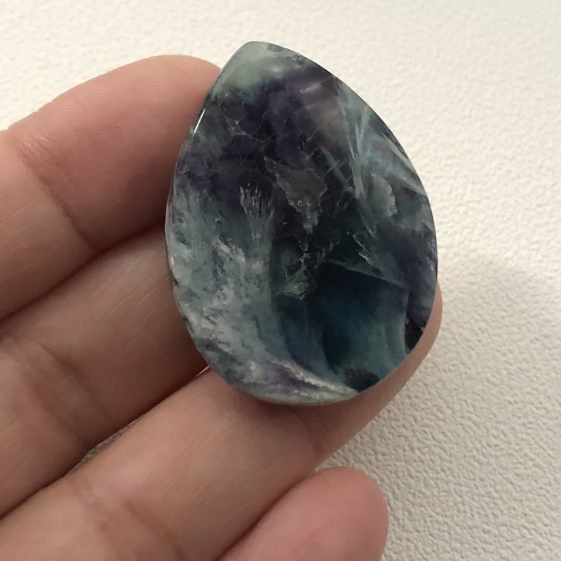 エンジェルフェザーフローライト　カボション 動画】【1点もの】エンジェルフェザーフローライト カボション 1