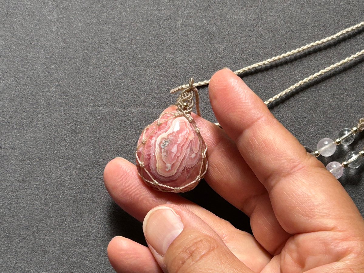 オーダー専用 鹿の角 インカローズのネックレス 鹿の角 ロードクロサイトの