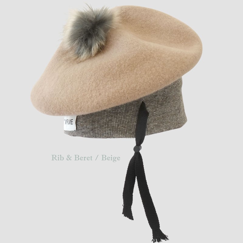 MIFUNE KROFUNE ミフネ クロフネ ブラウン ファーニット帽 KNIT CAP BERET 3color | MIFUNE / KROFUNE