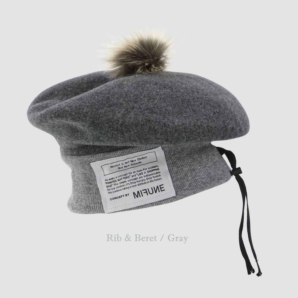 MIFUNE KROFUNE ミフネ クロフネ ブラウン ファーニット帽 KNIT CAP BERET 3color | MIFUNE / KROFUNE