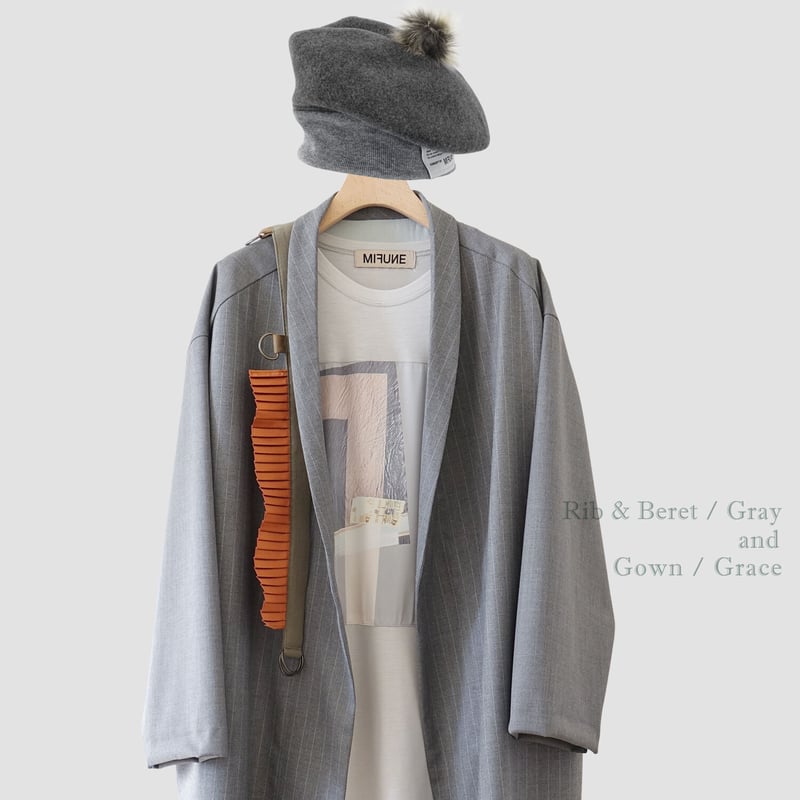 MIFUNE KROFUNE ミフネ クロフネ ブラウン ファーニット帽 KNIT CAP BERET 3color | MIFUNE / KROFUNE
